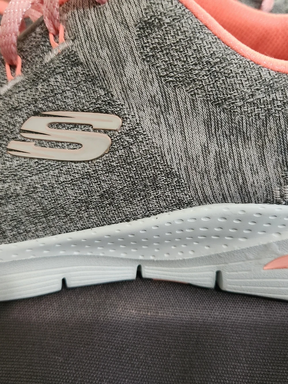 Skechers Arch Fit Women's Gray and Pink Lace-Up Sneakers